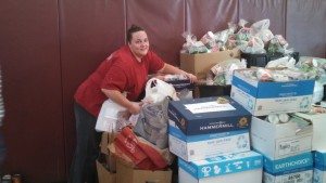 2014 Thanksgiving Basket Drive Donation Sorting
